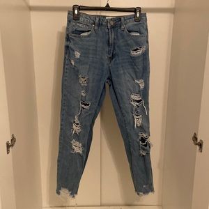 Women’s Insane Gene rippped high-waisted jeans, size 3/25